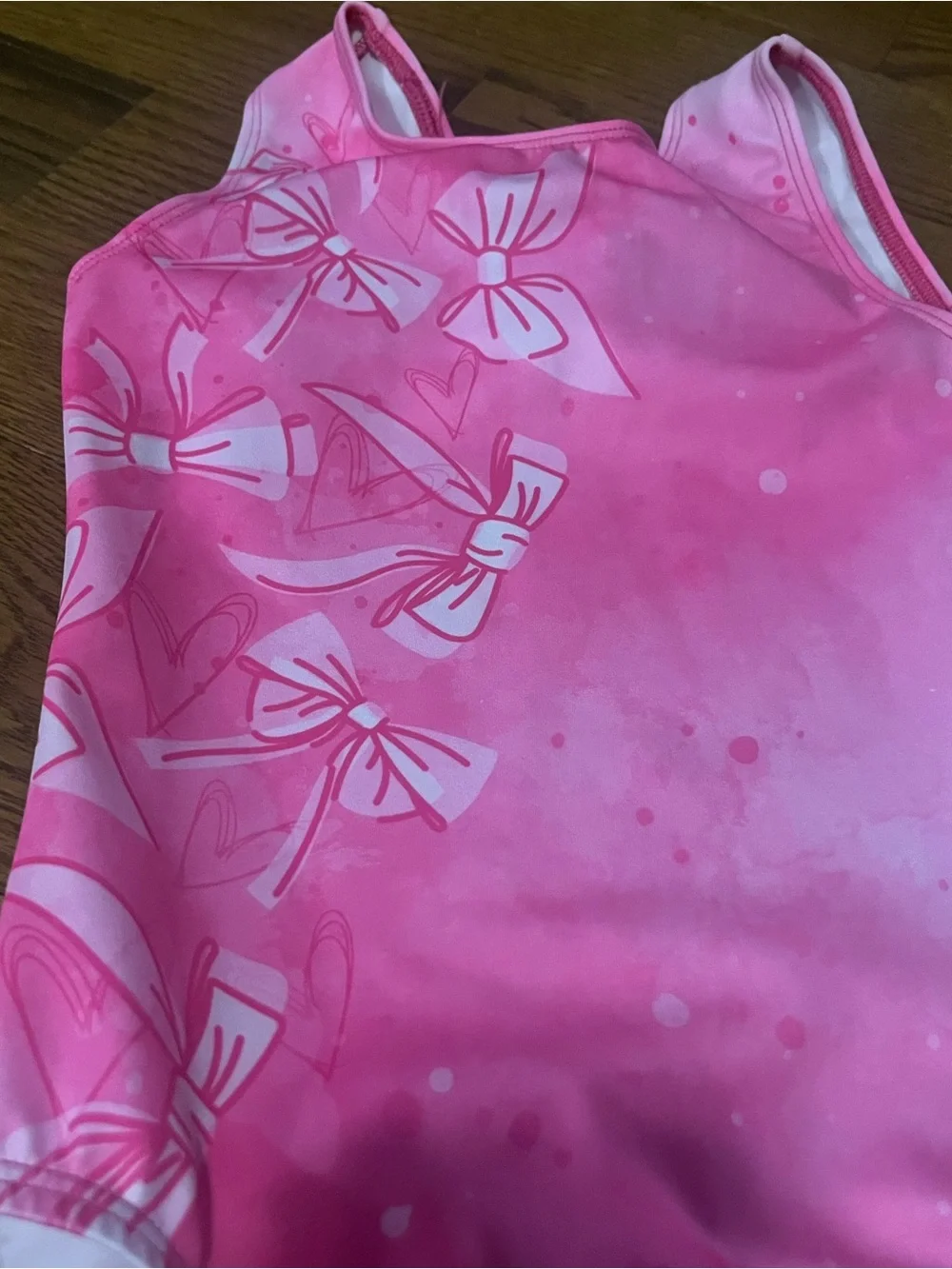 New  pink GKids Blush Bows Tank Leotard gymnastics tumble dance leotard sz CM